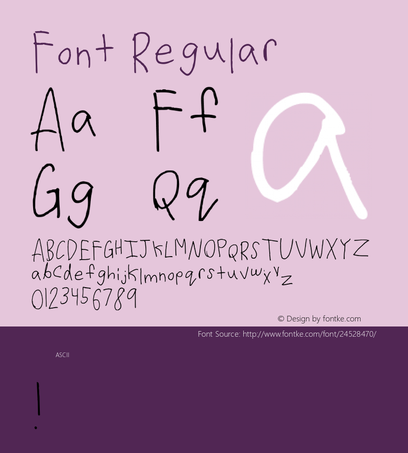 Font Regular Version 001.000图片样张