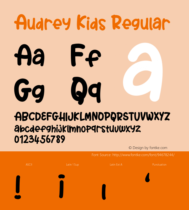 Audrey Kids Version 1.006;Fontself Maker 3.5.2图片样张