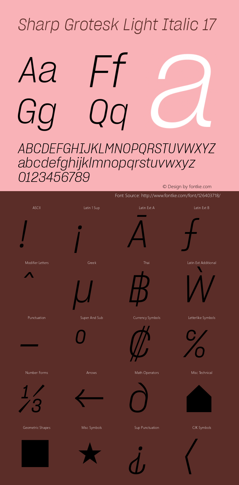 Sharp Grotesk Light Italic 17 Version 1.003图片样张