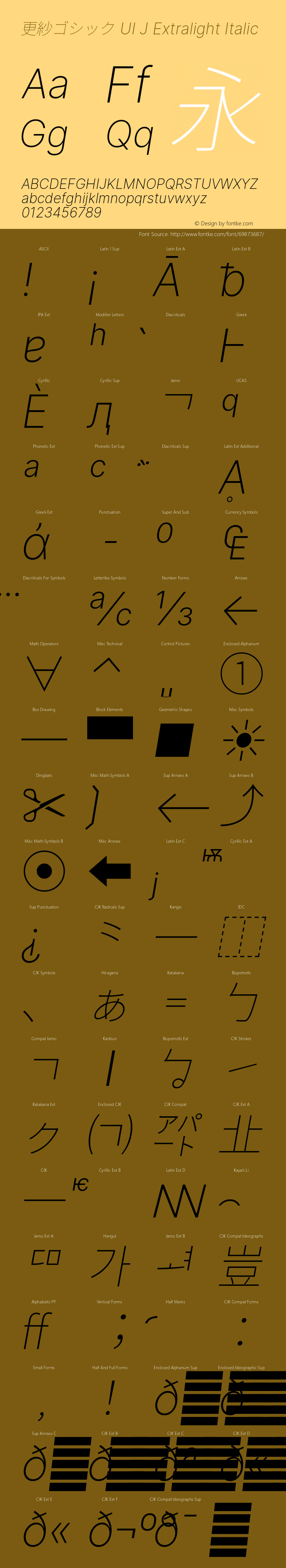 更紗ゴシック UI J Extralight Italic 图片样张