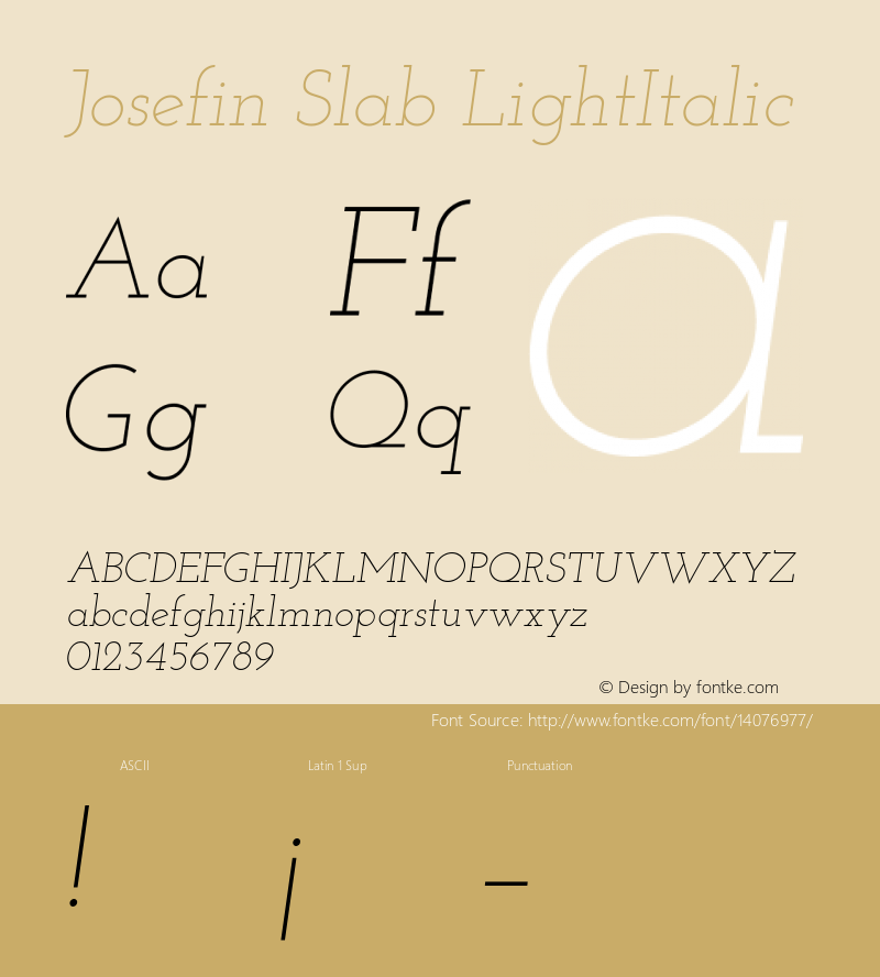 Josefin Slab LightItalic Version 1.000图片样张