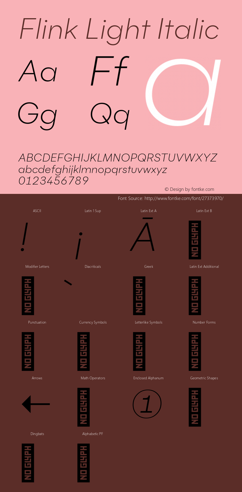 Flink Light Italic Version 1.000;PS 001.000;hotconv 1.0.88;makeotf.lib2.5.64775;YWFTv17图片样张