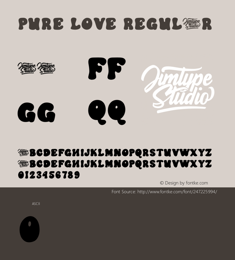 Pure Love Version 1.000;June 21, 2022;FontCreator 14.0.0.2814 64-bit图片样张