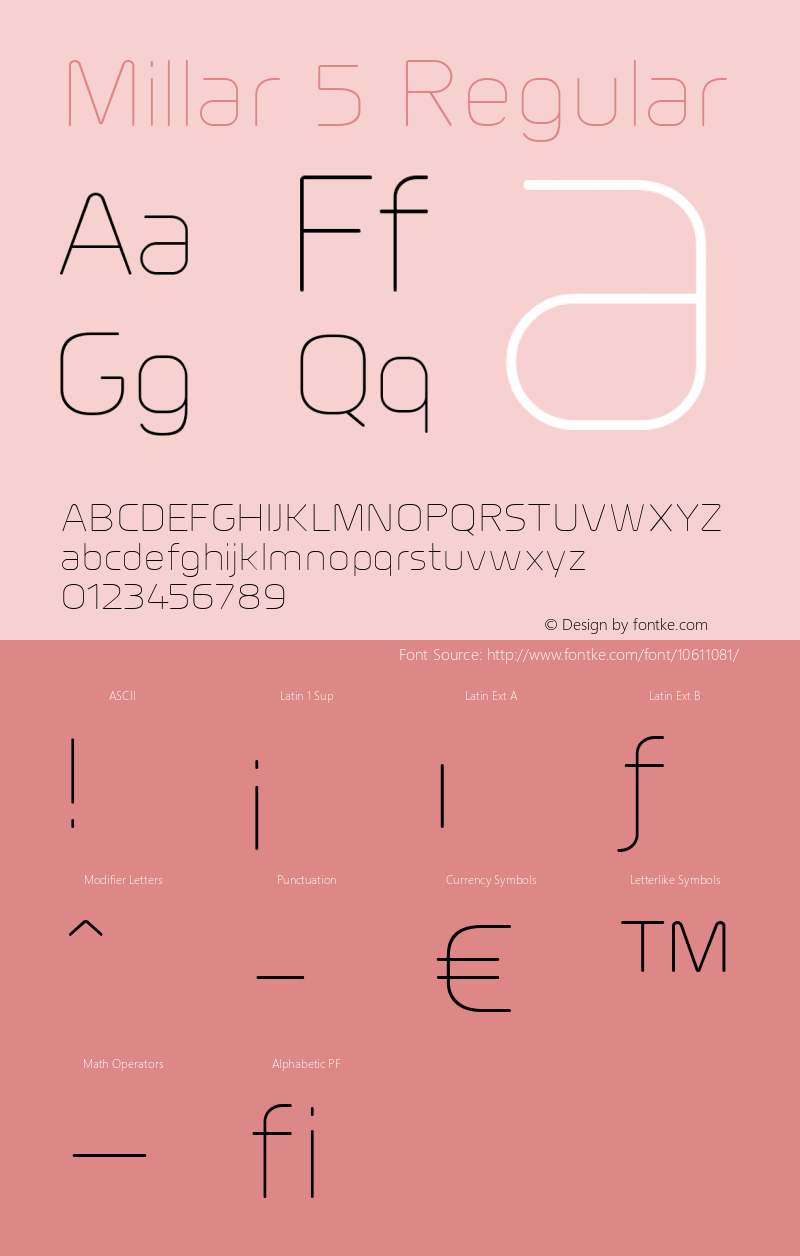 Millar 5 Regular 001.001;com.myfonts.easy.northernblock.millar.ultralight.wfkit2.version.3Ah6图片样张