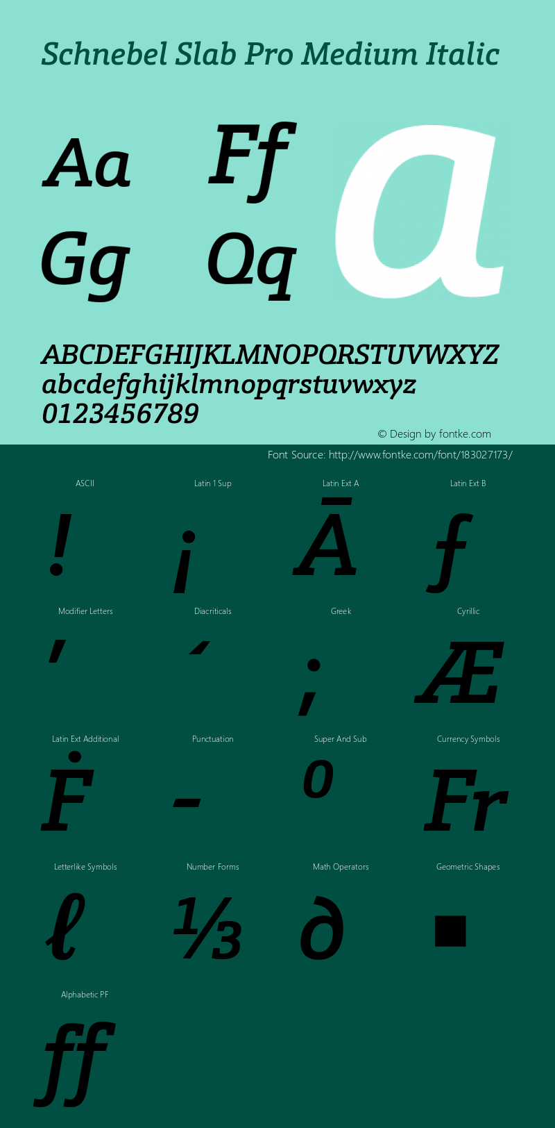 Schnebel Slab Pro Medium Italic Version 1.00图片样张