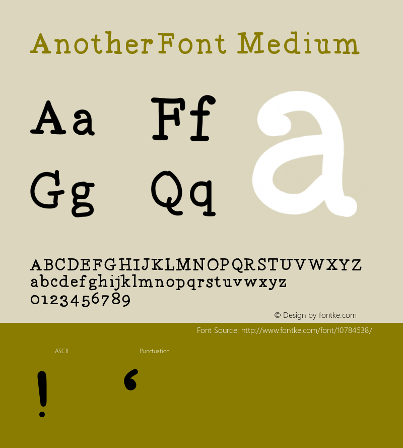 AnotherFont Medium Version 001.000图片样张