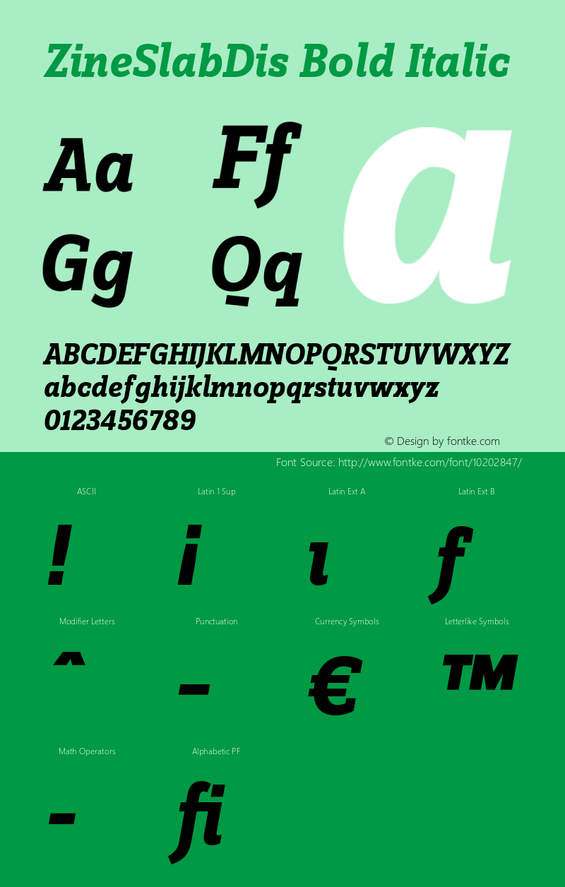 ZineSlabDis Bold Italic 004.301图片样张