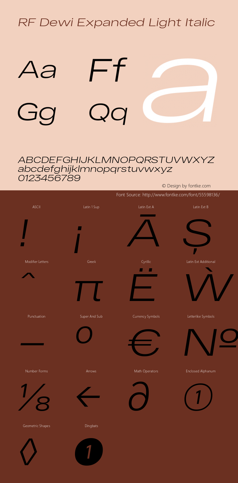 RF Dewi Expanded Light Italic Version 1.001;PS 001.001;hotconv 1.0.88;makeotf.lib2.5.64775图片样张