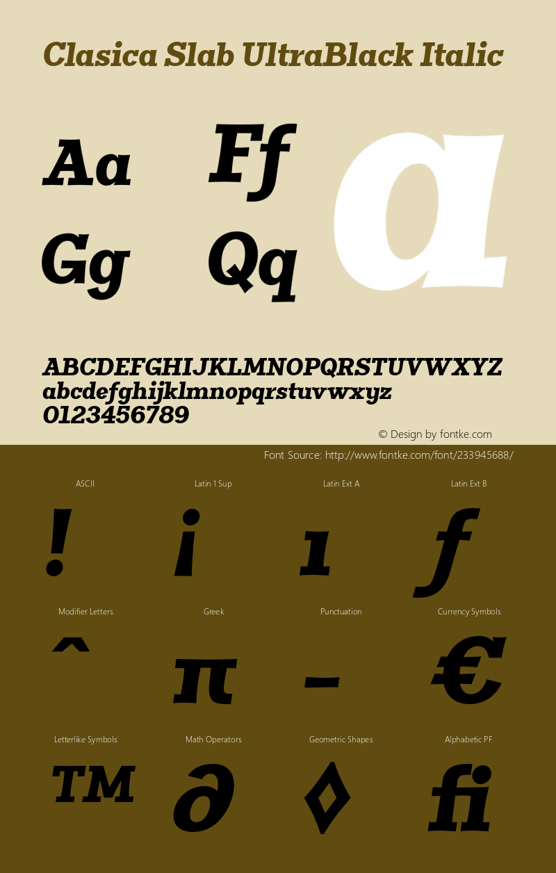 ClasicaSlabUltraBlack-Italic 1.000图片样张