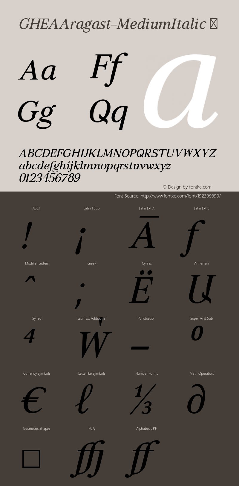 ☞GHEAAragast-MediumItalic Version 1.006 2007;com.myfonts.easy.armtype.ghea-aragast.medium-italic.wfkit2.version.3B9Q图片样张