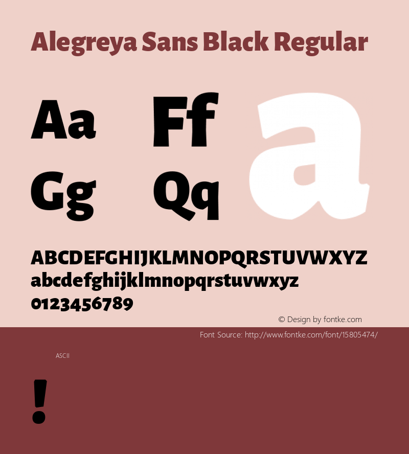 Alegreya Sans Black Regular Version 1.000;PS 001.000;hotconv 1.0.70;makeotf.lib2.5.58329 DEVELOPMENT; ttfautohint (v1.4.1)图片样张