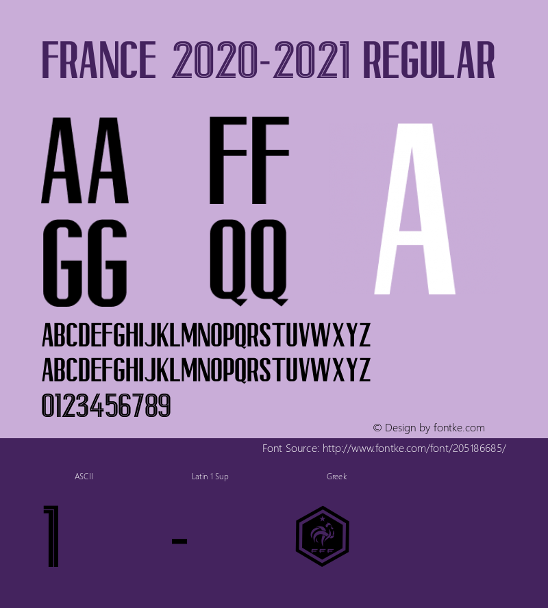 France 2020-2021 Version 1.00;September 18, 2020;FontCreator 12.0.0.2563 64-bit图片样张