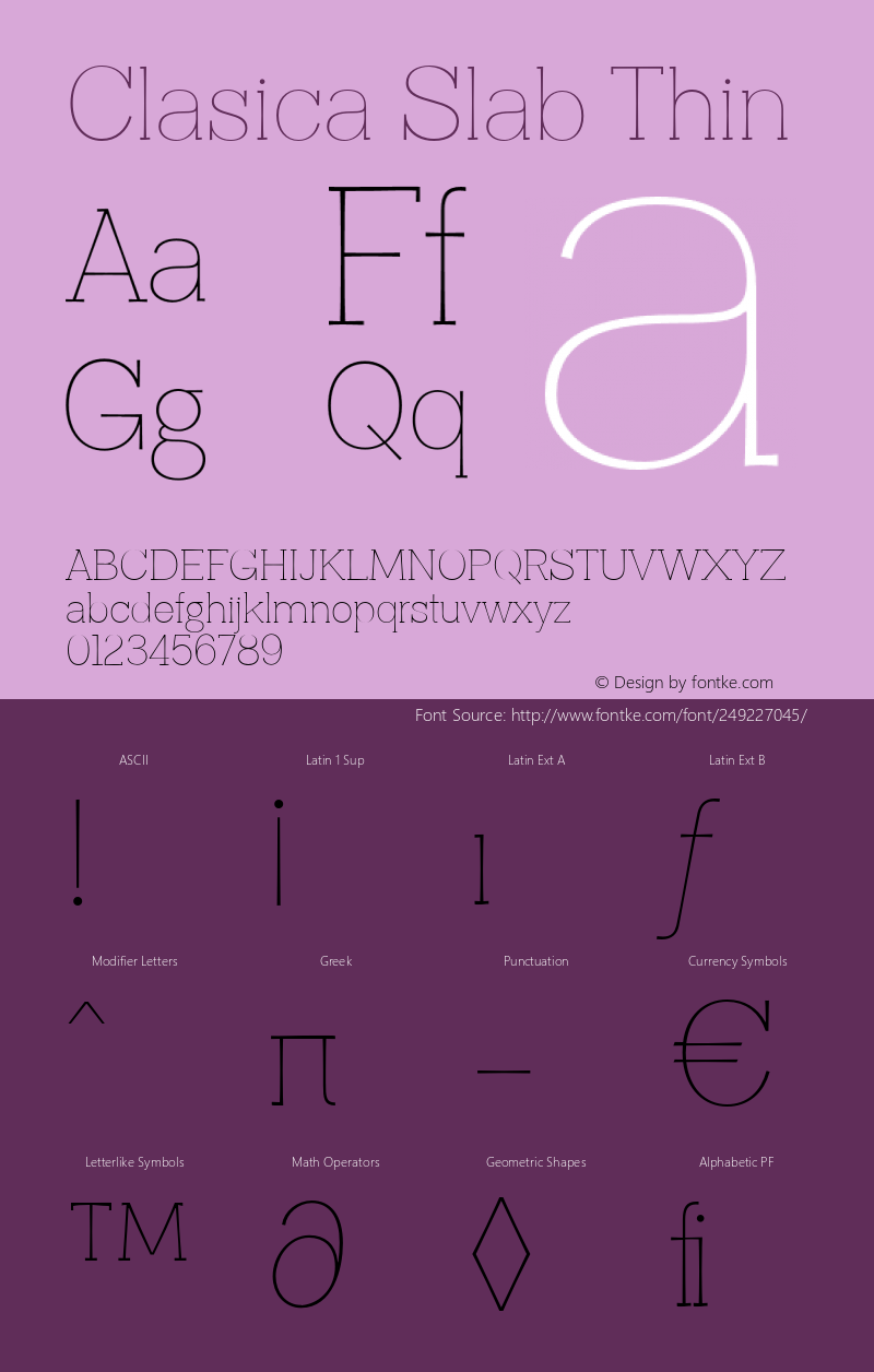 ClasicaSlabThin 1.000图片样张