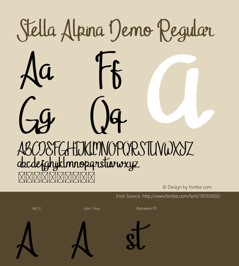 Stella Alpina Demo Version 1.002;Fontself Maker 3.1.2图片样张