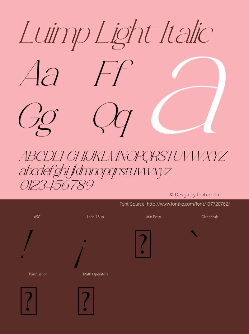 Luimp Light Italic Version 1.00;November 3, 2020;FontCreator 12.0.0.2563 64-bit图片样张