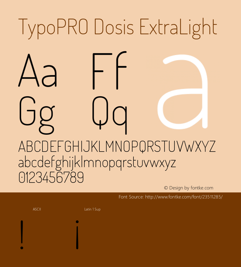 TypoPRO Dosis ExtraLight Version 1.007图片样张