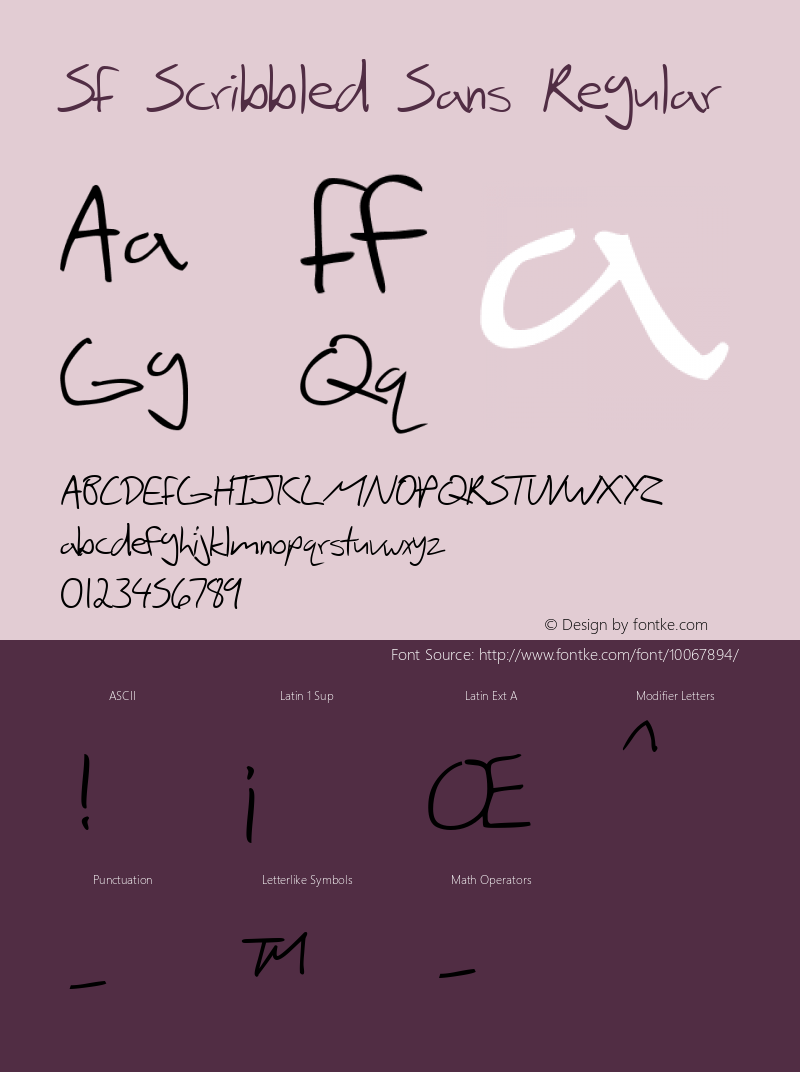 SF Scribbled Sans Regular v1.0 - Freeware图片样张