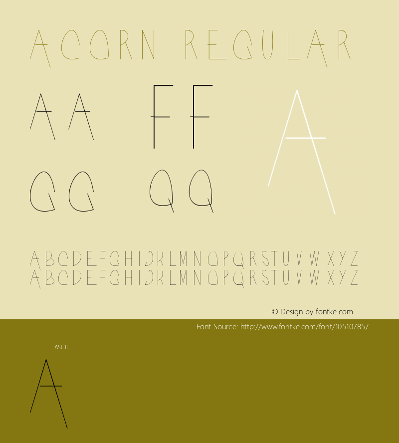 Acorn Regular Version 1.00 June 13, 2012, initial release图片样张