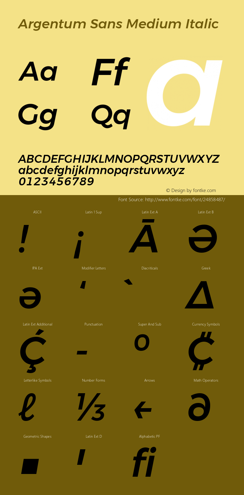 Argentum Sans Medium Italic Version 1.000; ttfautohint (v1.5.65-e2d9)图片样张