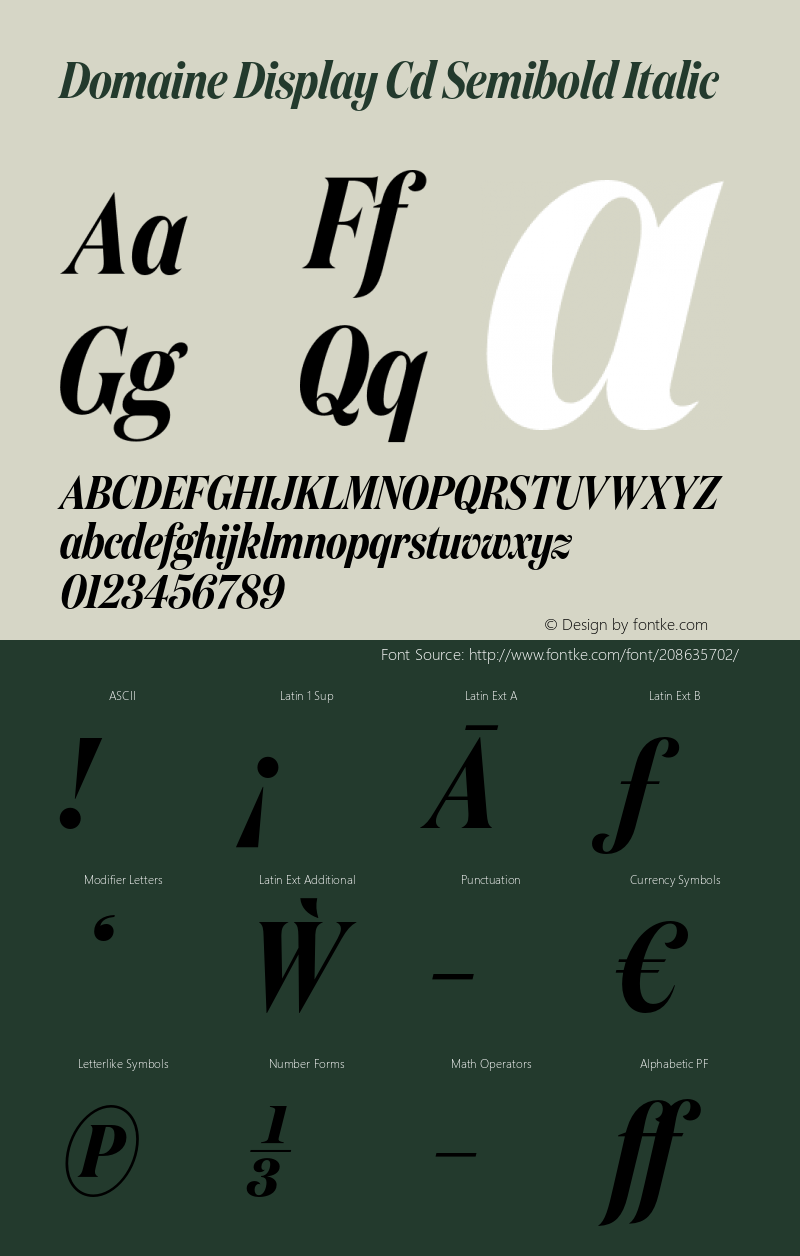 Domaine Display Cd Semibold Italic Version 1.004图片样张