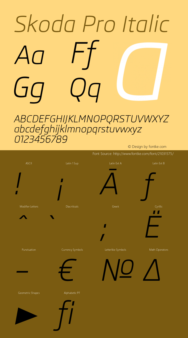SkodaPro-Italic Version 1.002图片样张