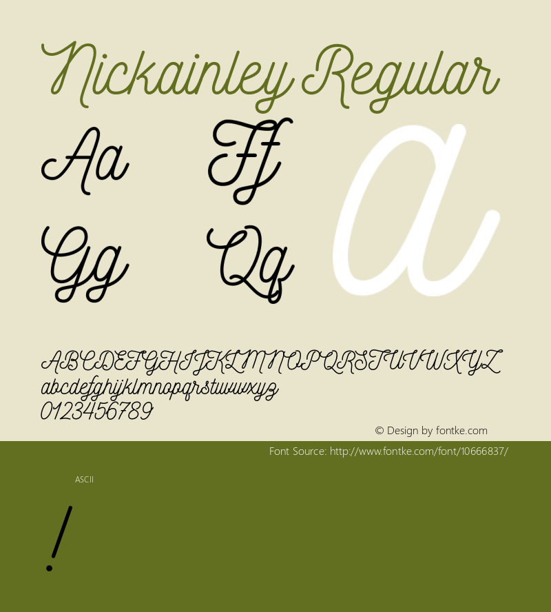 Nickainley Regular Version 001.001图片样张