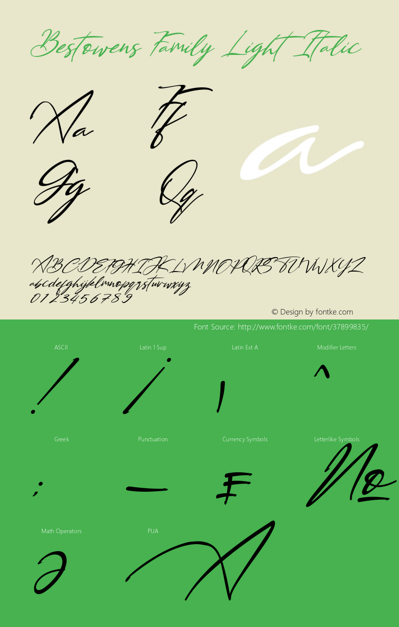 Bestowens Family Light Italic Version 1.00;September 1, 2019;FontCreator 11.5.0.2430 64-bit图片样张