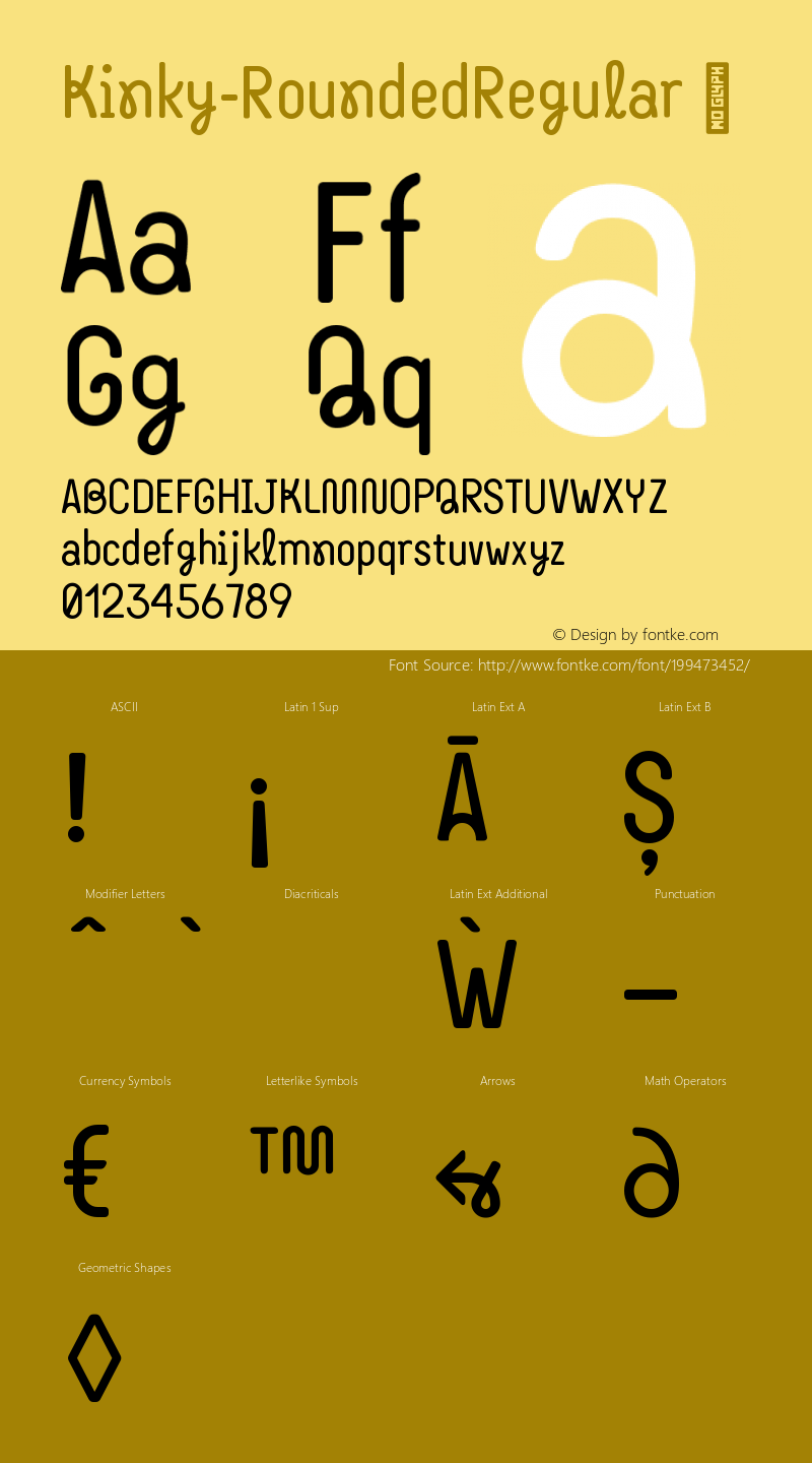 ☞Kinky-RoundedRegular Version 18.030; ttfautohint (v1.5);com.myfonts.easy.makumba.kinky.rounded-regular.wfkit2.version.4Hh8图片样张