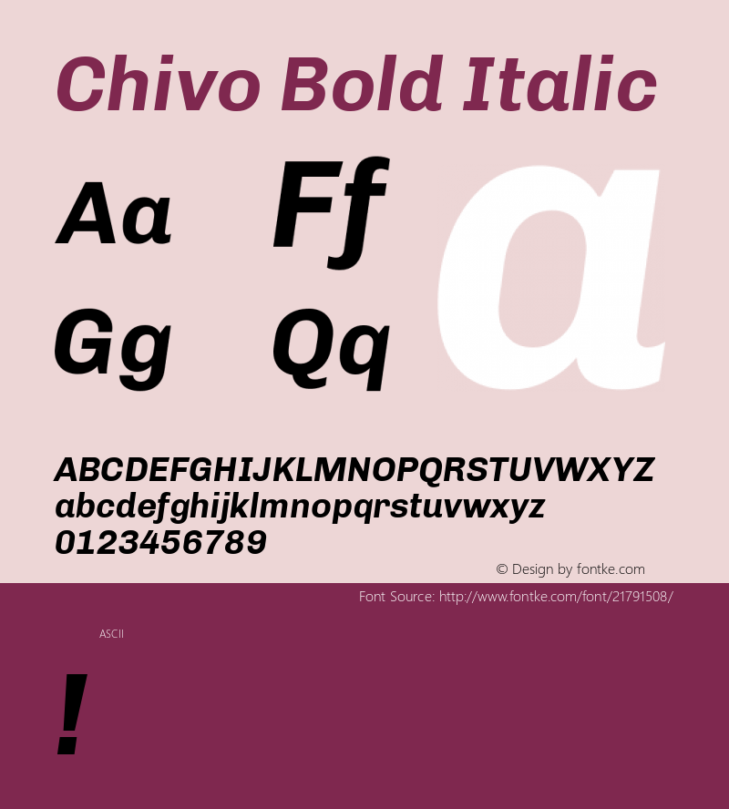 Chivo Bold Italic 图片样张