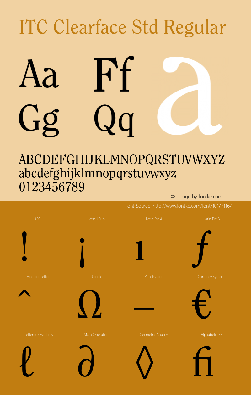ITC Clearface Std Regular OTF 1.018;PS 001.001;Core 1.0.31;makeotf.lib1.4.1585图片样张