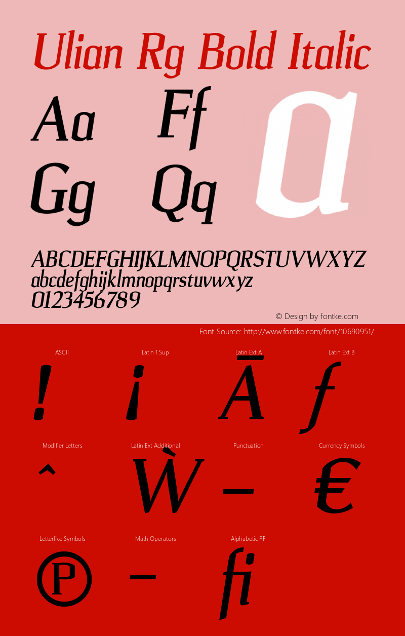 Ulian Rg Bold Italic Version 3.000图片样张