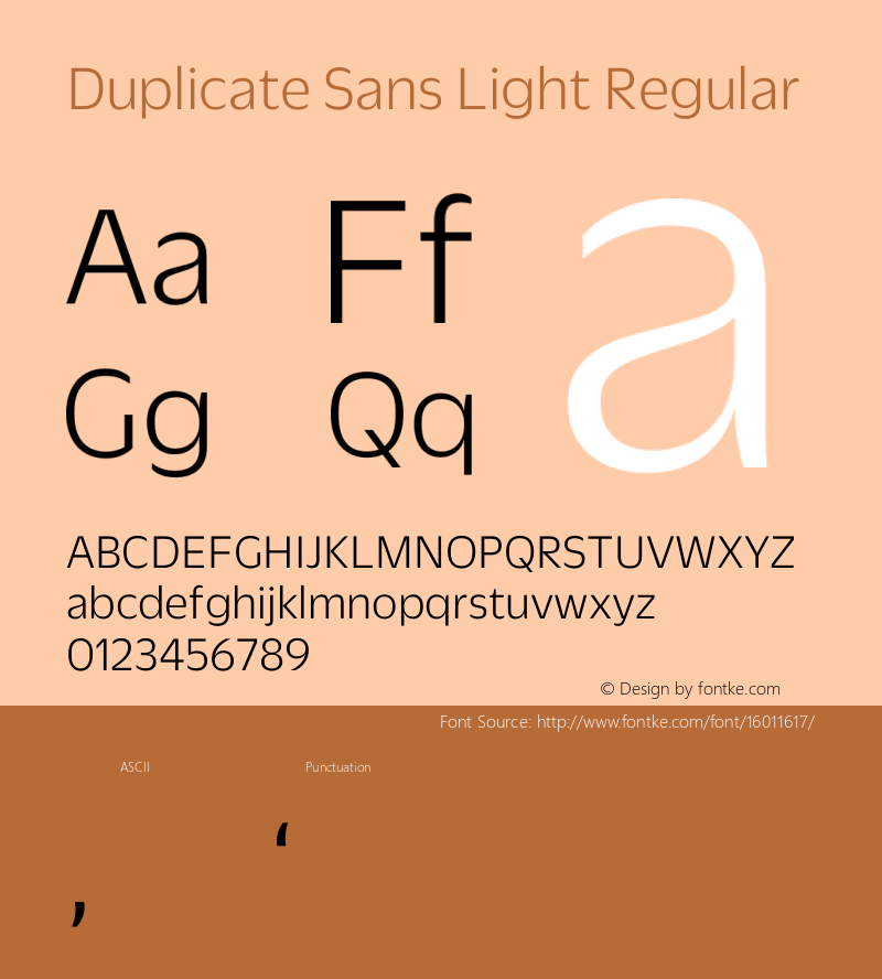 Duplicate Sans Light Regular Version 1.1 2013图片样张