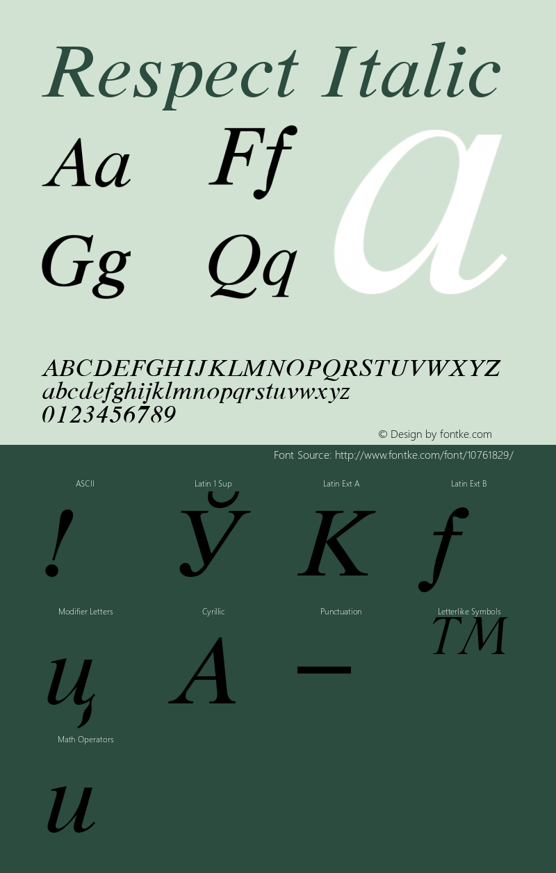 Respect Italic 001图片样张