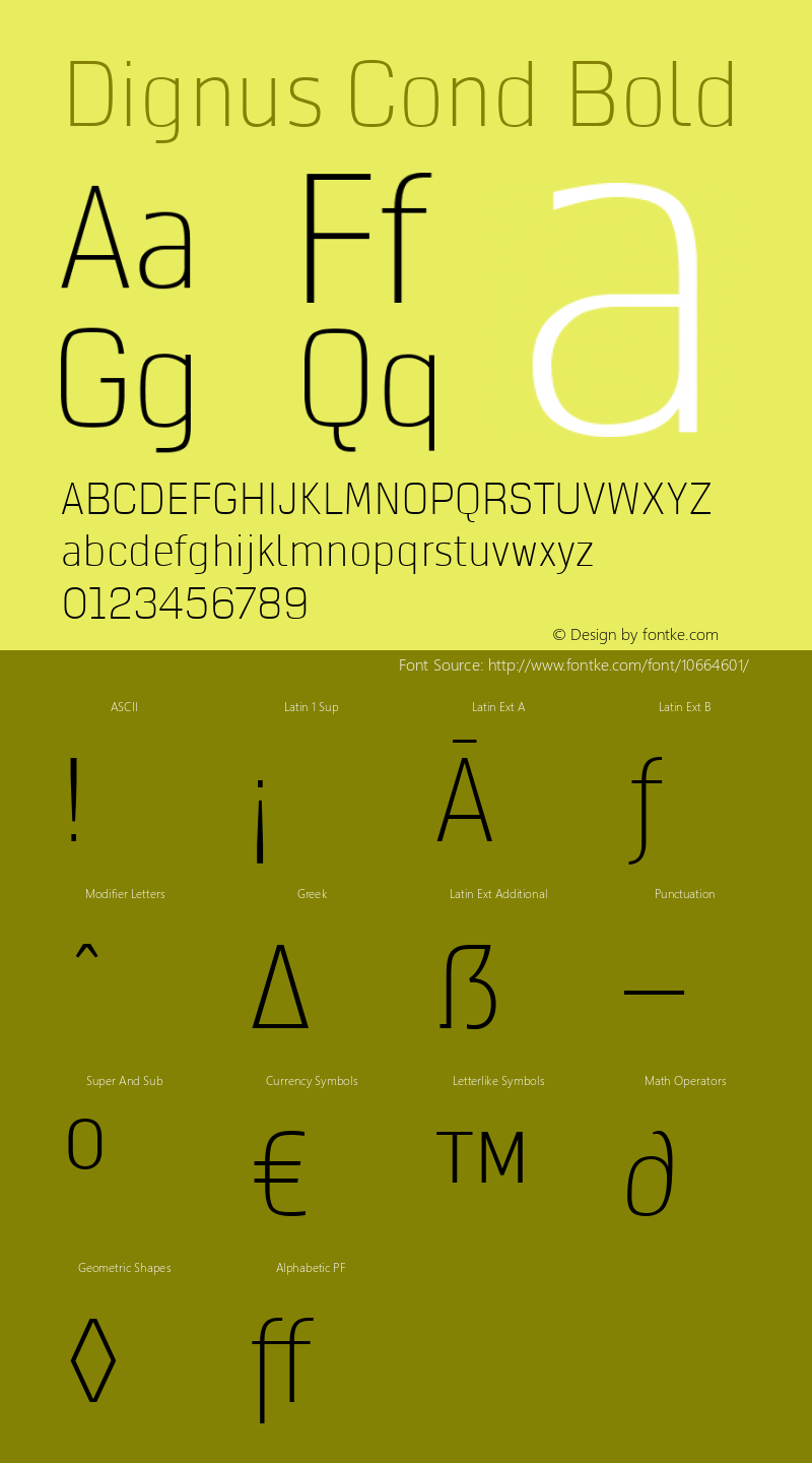 Dignus Cond Bold Version 0.000;com.myfonts.easy.eurotypo.dignus.condensed-thin.wfkit2.version.45Cx图片样张