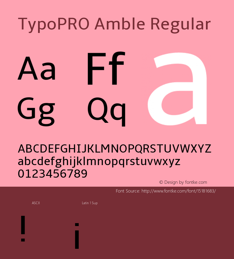 TypoPRO Amble Regular Version 1.00000; 2009图片样张