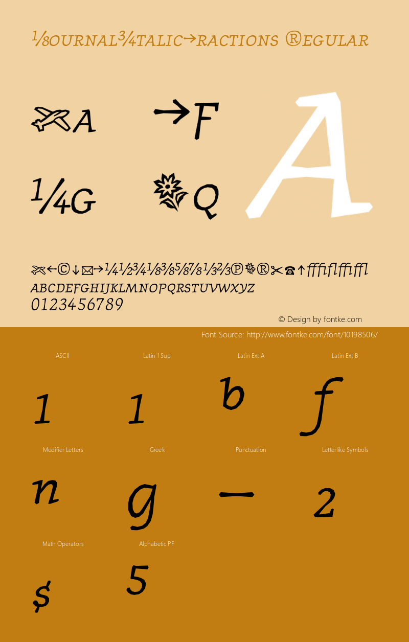 JournalItalicFractions Regular 001.000图片样张