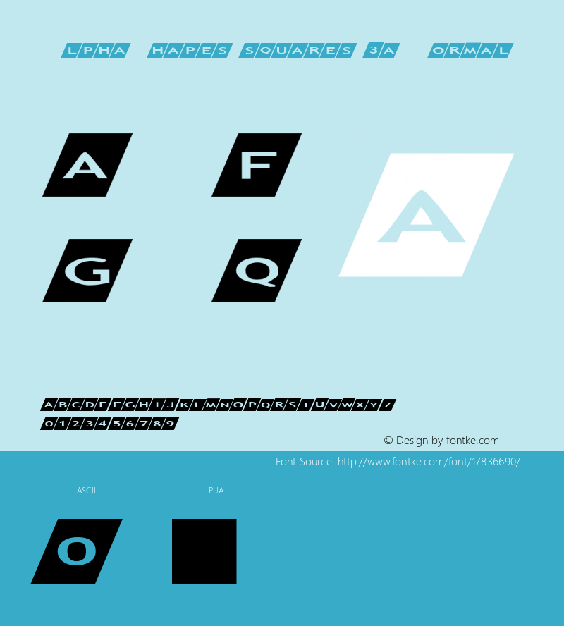 AlphaShapes squares 3a Normal 1.0 - November 2005 - freeware font图片样张