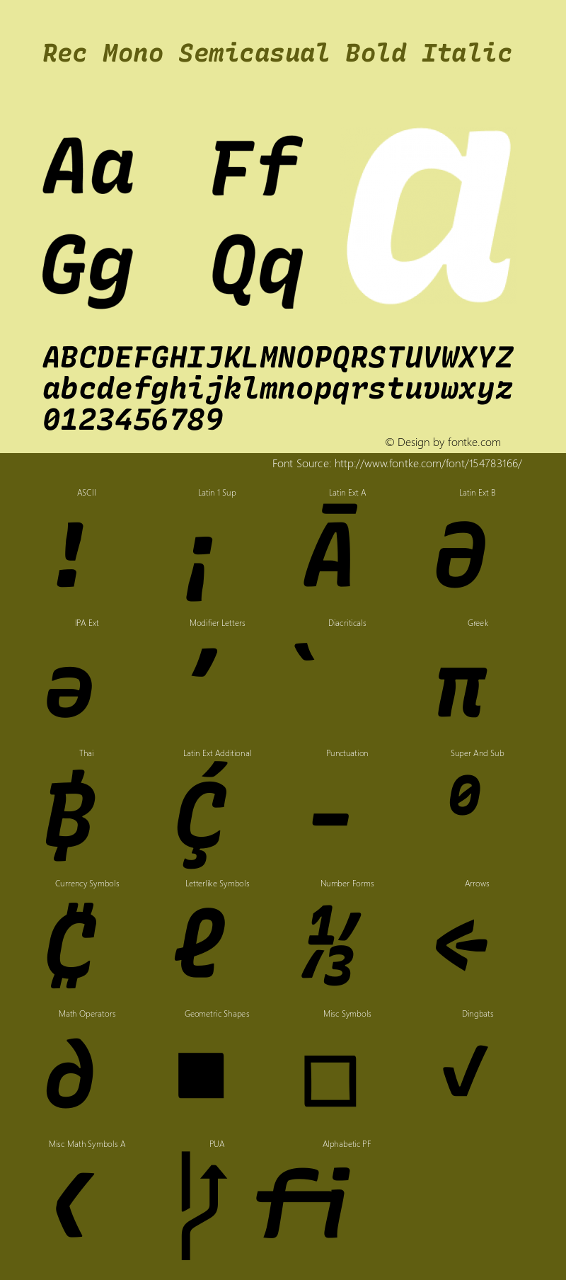 Rec Mono Semicasual Bold Italic Version 1.073图片样张