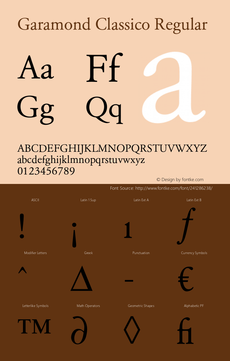 Garamond Classico Version 1.10图片样张