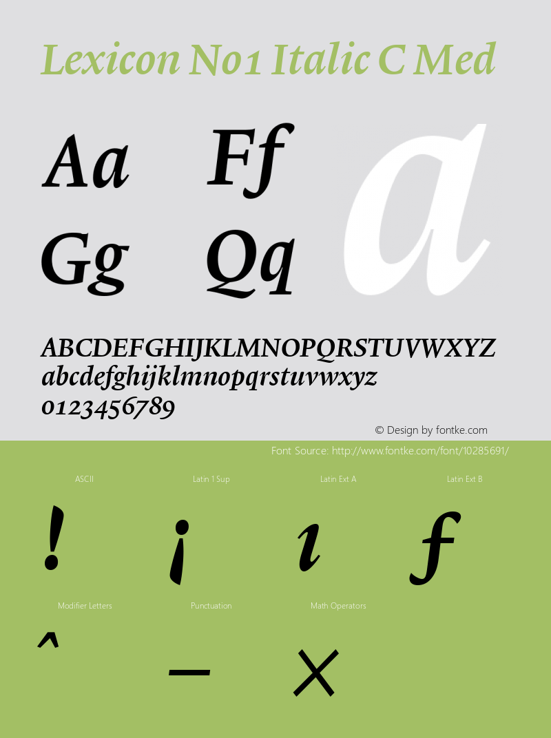 Lexicon No1 Italic C Med 001.000图片样张