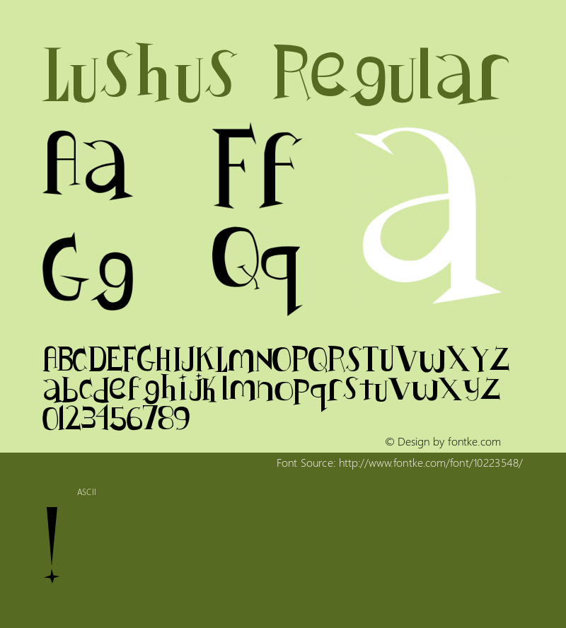 Lushus Regular Version 2.00图片样张