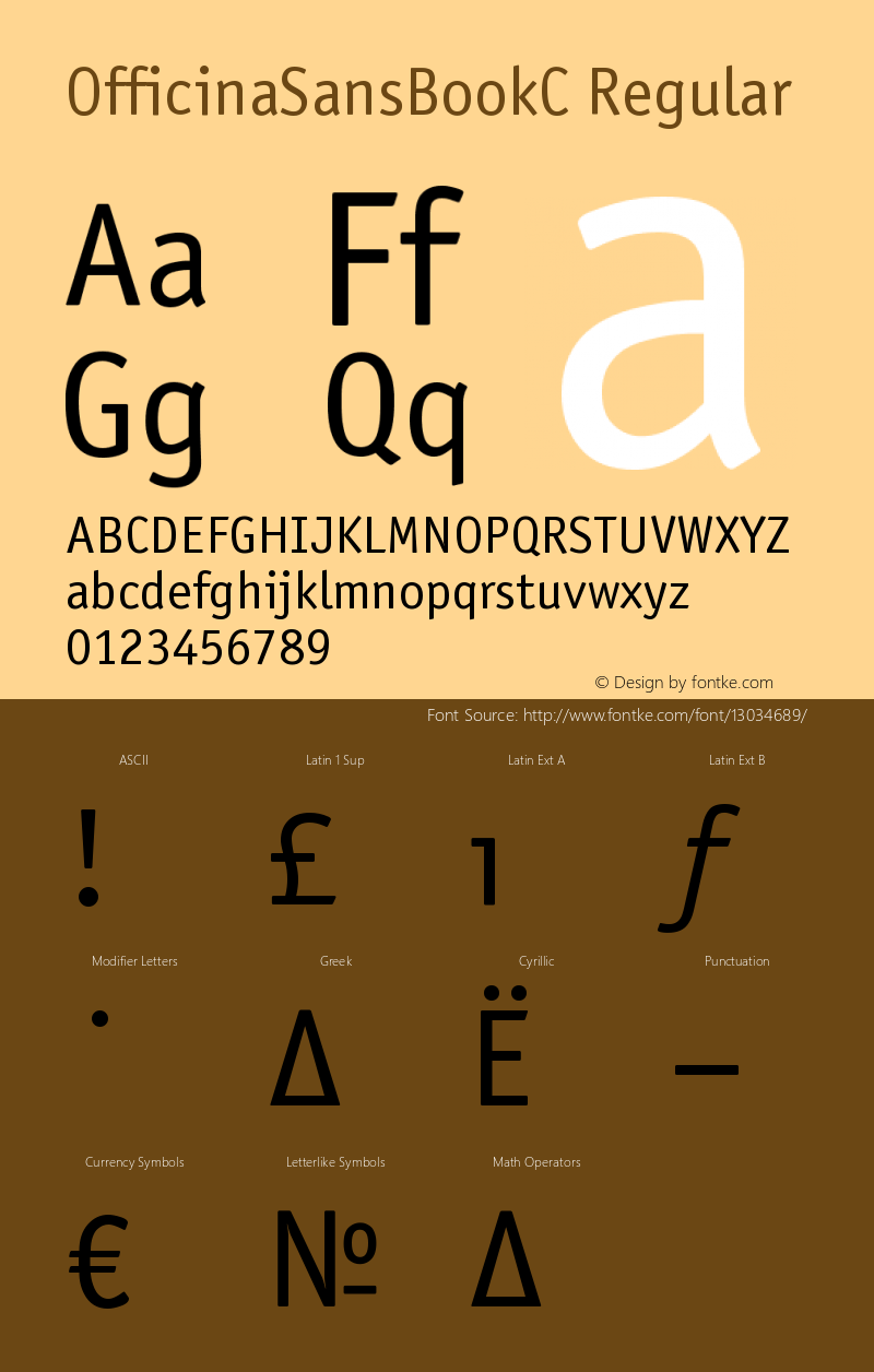 OfficinaSansBookC Regular OTF 1.0;PS 001.000;Core 116;AOCW 1.0 161图片样张