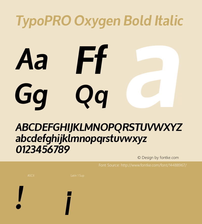 TypoPRO Oxygen Bold Italic Version 1.000图片样张