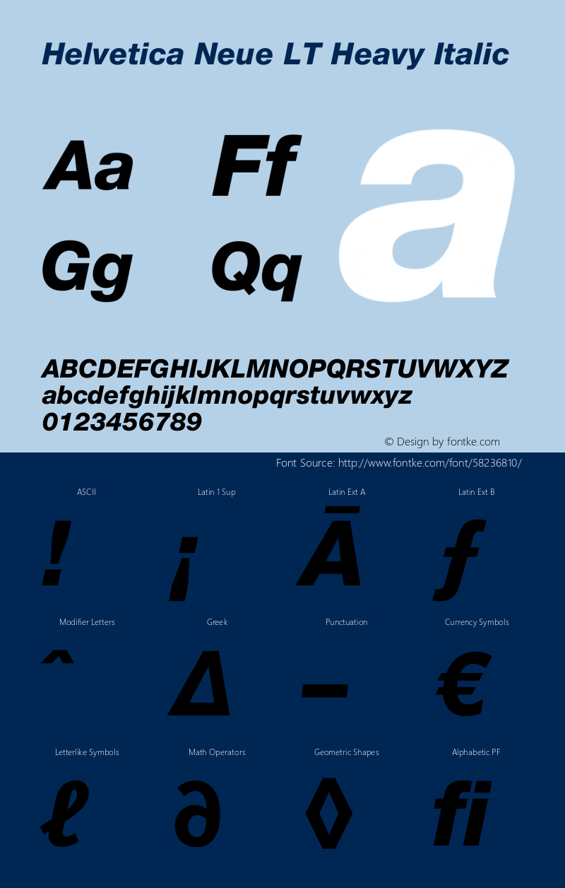 Helvetica Neue LT 86 Heavy Italic 001.000图片样张