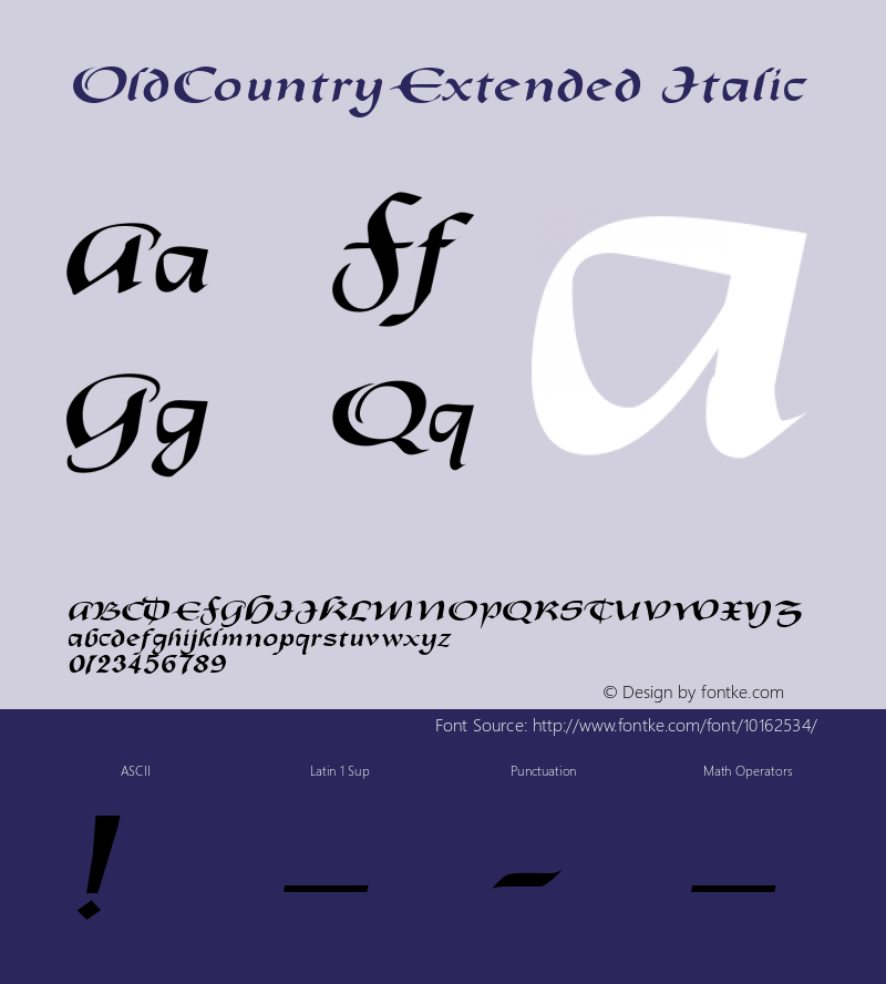 OldCountryExtended Italic Rev. 003.000图片样张