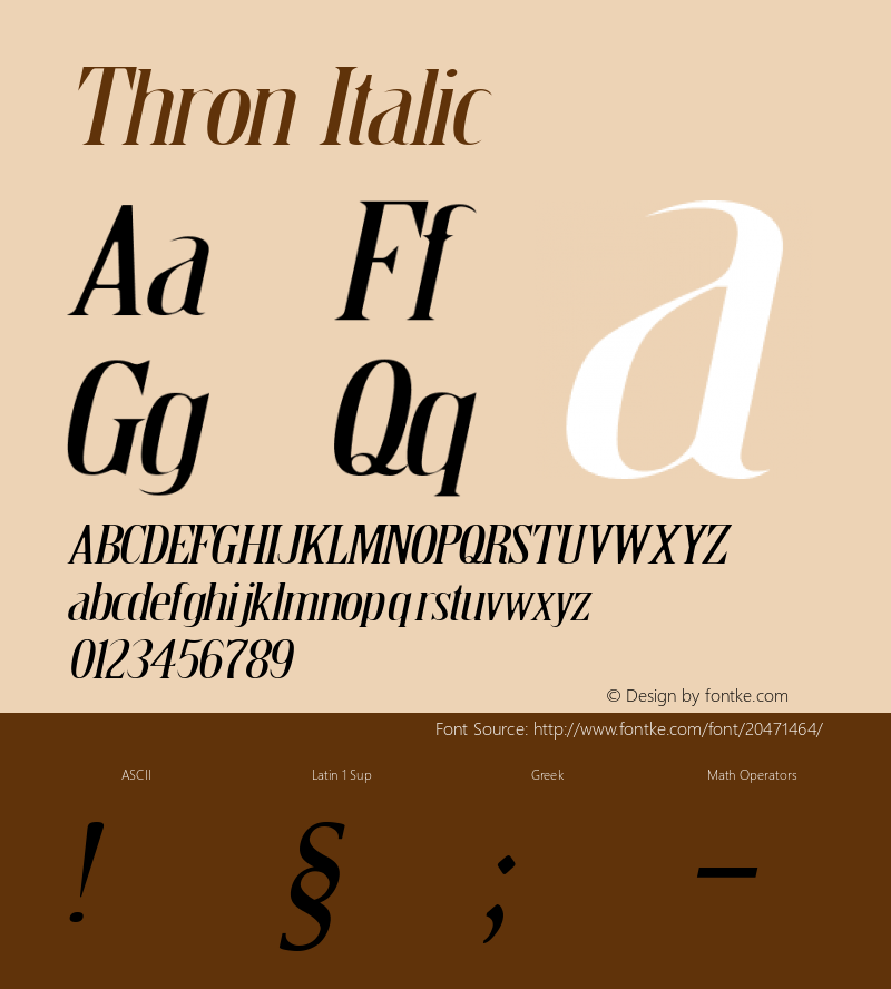 Thron Italic Version 1.00 March 13, 2014, initial release图片样张