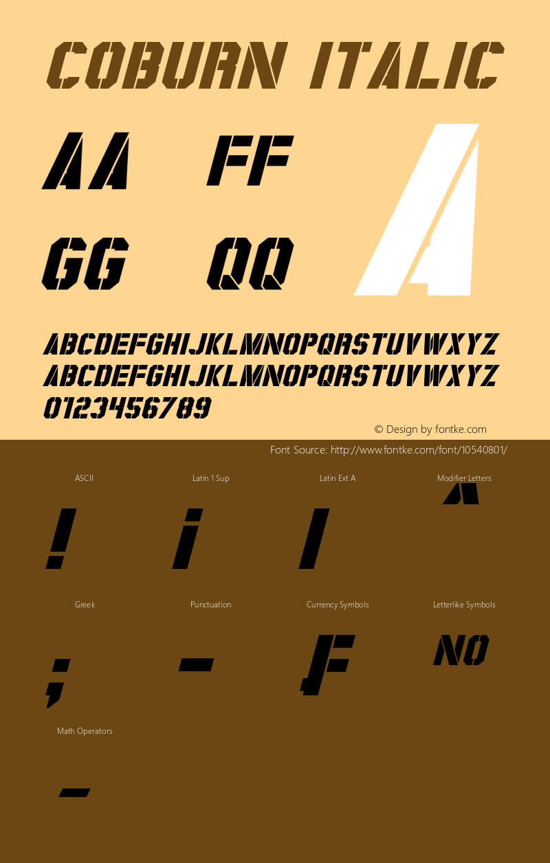 Coburn Italic Version 1.50 February 13, 2014图片样张