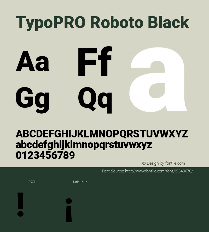 TypoPRO Roboto Black Version 2.001047; 2015图片样张