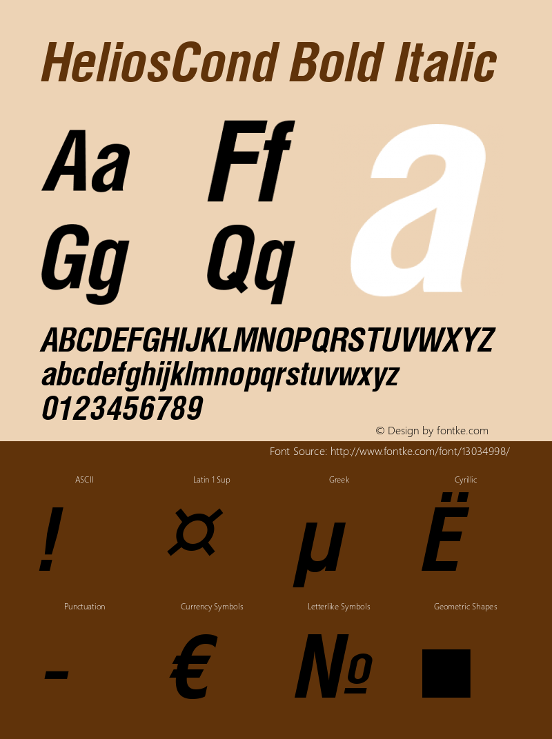 HeliosCond Bold Italic OTF 1.0;PS 004.001;Core 116;AOCW 1.0 161图片样张