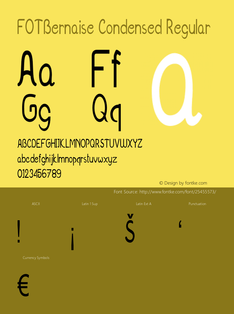 FOTBernaise-CondensedRegular Version 1.000图片样张